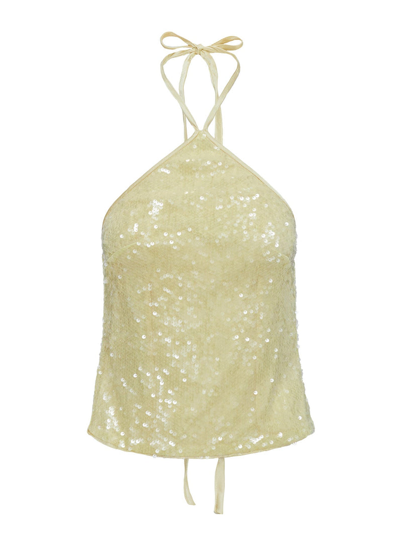Sun Salutations Halter Top Yellow