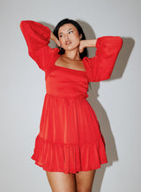 Tropez Long Sleeve Mini Dress Red